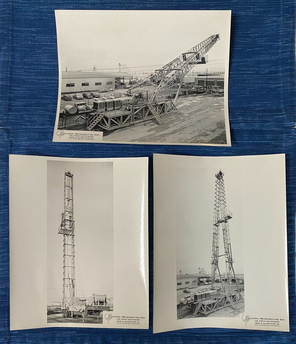 1930's Oil Field Equipment Promo Photo Lot Cars Well Drilling Los Angeles CA